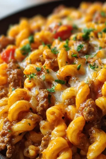 Sloppy Cheeseburger Pasta