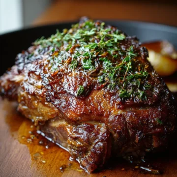 Slow-Roasted Garlic Honey Lamb Shoulder