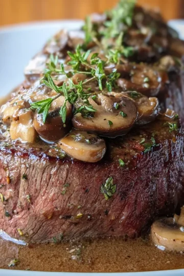 Beef Tenderloin with Mushroom Sauce