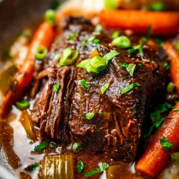 Oven-Braised Beef Chuck with Leeks, Carrots & Herb Jus