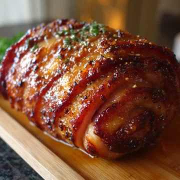Tasty Mustard Glazed Spiral Chicken Ham