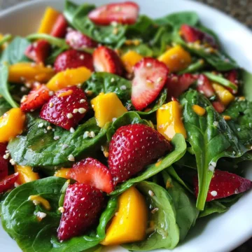 Strawberry Mango Spinach Salad