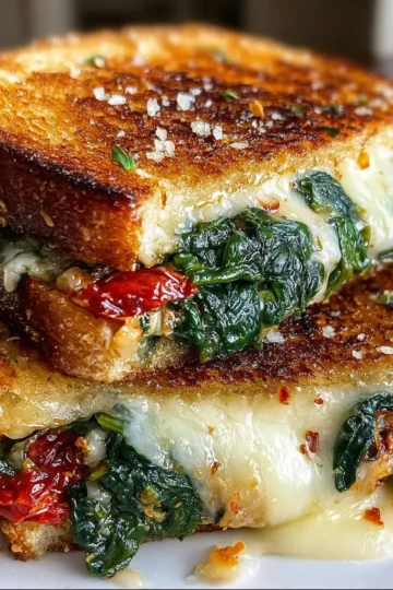 Mediterranean Spinach Grilled Cheese