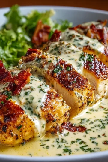 Oven-Baked Caesar Chicken with Creamy Dijon Parmesan Sauce