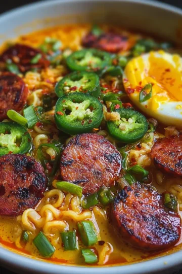 Spicy Jalapeño Cheddar Sausage Ramen