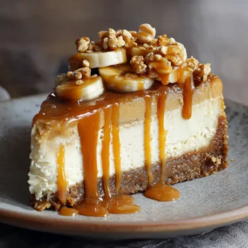 Banana Caramel Peanut Butter Cheesecake