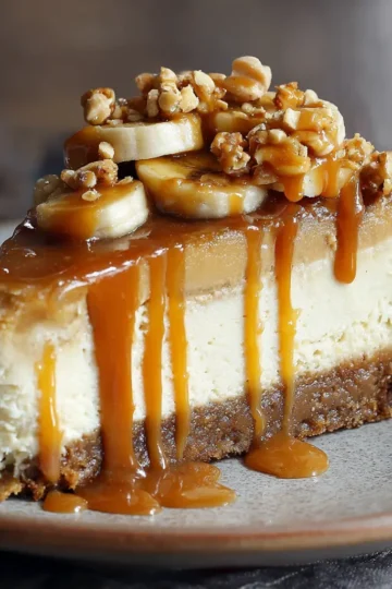 Banana Caramel Peanut Butter Cheesecake