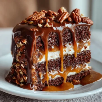 Chocolate Caramel Pecan Cake