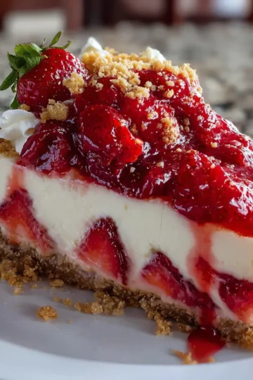 No-Bake Strawberry Crunch Cheesecake