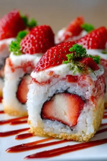 Strawberry Shortcake Sushi Roll
