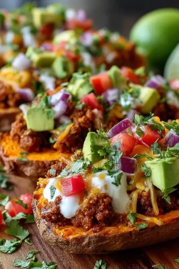 Loaded Taco Sweet Potato Boats