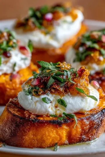 Melty Burrata Sweet Potato Appetizers 🍋