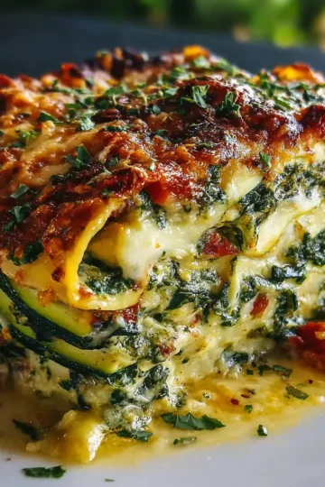 Zucchini Spinach Vegetarian Lasagna