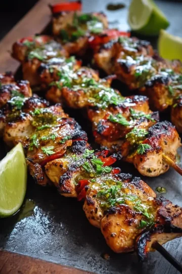 Tequila lime chicken skewers