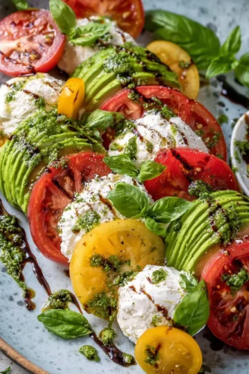 Cheesy Avocado Caprese Platter
