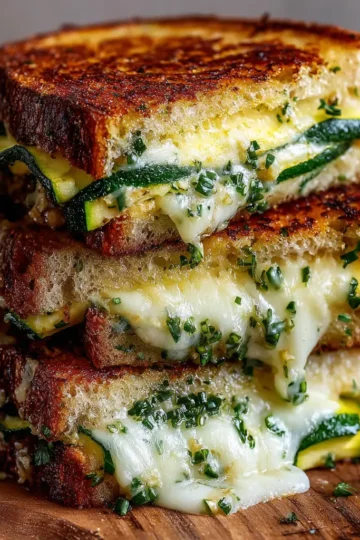Garlic Butter Zucchini Grilled Cheese