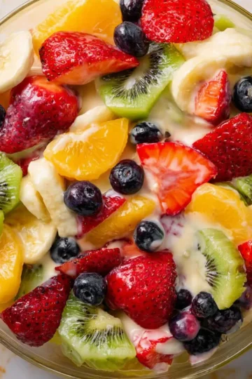 Creamy Vanilla Glazed Fruit Salad