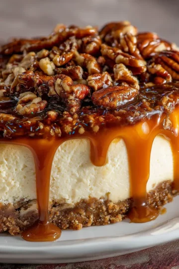 Caramel Pecan Turtle Cheesecake