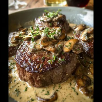 Filet Mignon in Creamy Mushroom Sauce