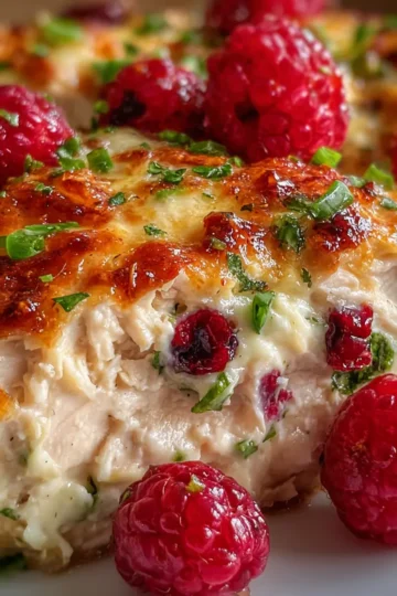 Raspberry Jalapeño Cream Cheese Chicken Bake