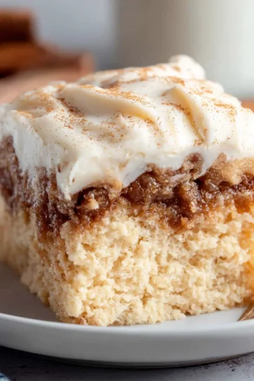 Cinnamon Roll Poke Cake