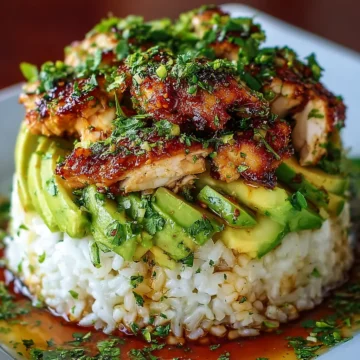Honey Lime Chicken & Avocado Rice Stack