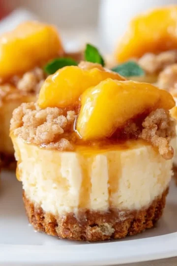 Peach Cobbler Cheesecake Bites