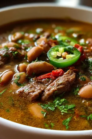 Easy Pinto Beans, Green Chile, and Beef Soup