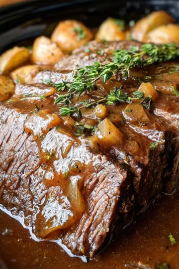 Slow Cooker Beef Roast and Gravy