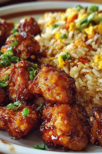 Sticky “Bourbon” Chicken and Fried Rice