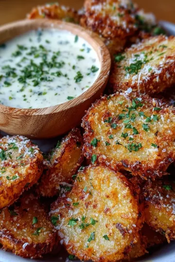 Crispy Parmesan Potatoes (with Dip)