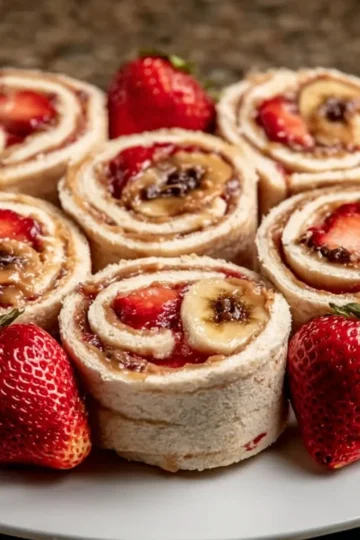 Strawberry PB and J Banana Roll Ups