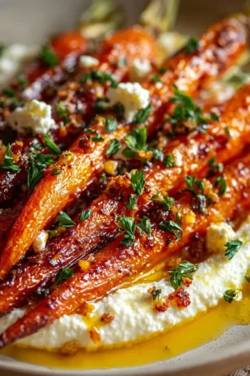 Roasted Carrots with Whipped Ricotta & Hot Honey