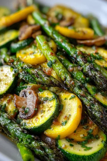 Mediterranean Flavorful Asparagus with Zucchini