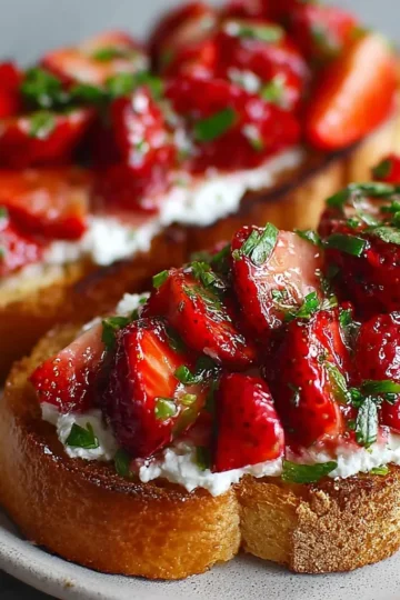 Roasted Strawberry Whipped Ricotta Toast