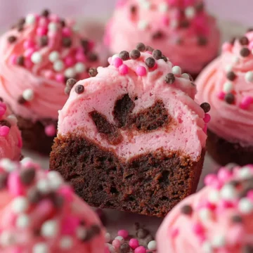 Pink Cookie Dough Brownie Bites