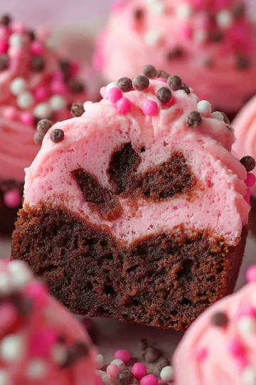 Pink Cookie Dough Brownie Bites