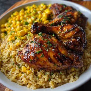 Glazed Chicken with Corn Rice