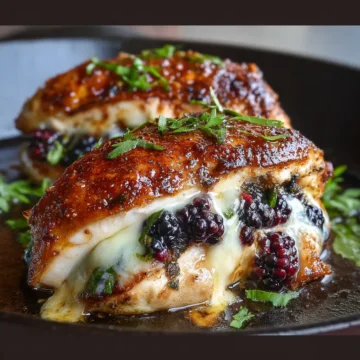 Melty Blackberry Jalapeño Stuffed Chicken