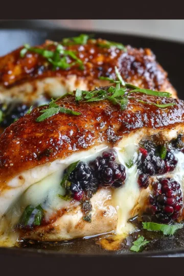Melty Blackberry Jalapeño Stuffed Chicken