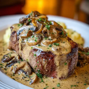 Slow Cooker Creamy Mushroom Beef Tenderloin