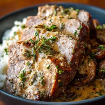 Creamy Garlic Beef Loin (Crockpot)