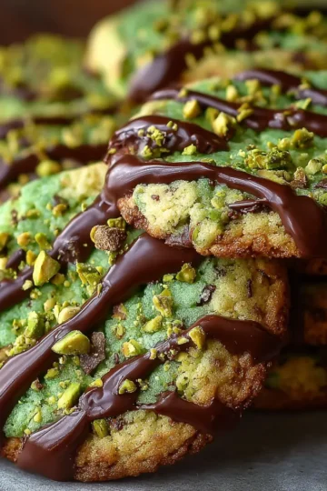 Pistachio and Chocolate Leprechaun Cookies