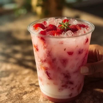White Cranberry Strawberry Coconut Drink