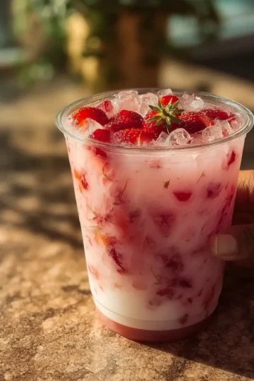 White Cranberry Strawberry Coconut Drink