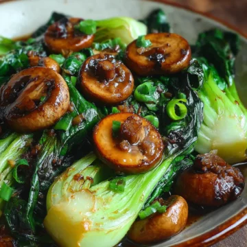 Savory Garlic Bok Choy and Mushrooms in a Light Soy Glaze