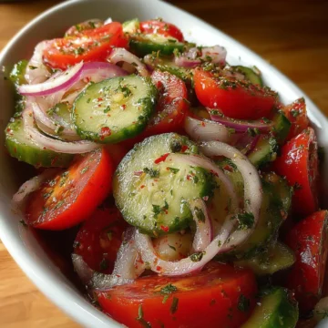 Marinated Cucumbers, Onions, and Tomatoes