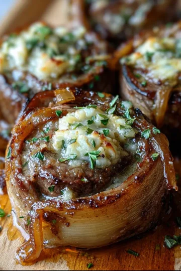 French Onion Steak Pinwheels