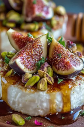 Goat Cheese with Honey, Figs, and Pistachios