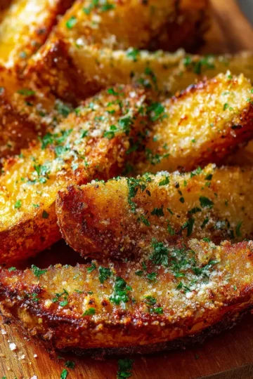 Crispy Garlic Parmesan Potato Wedges